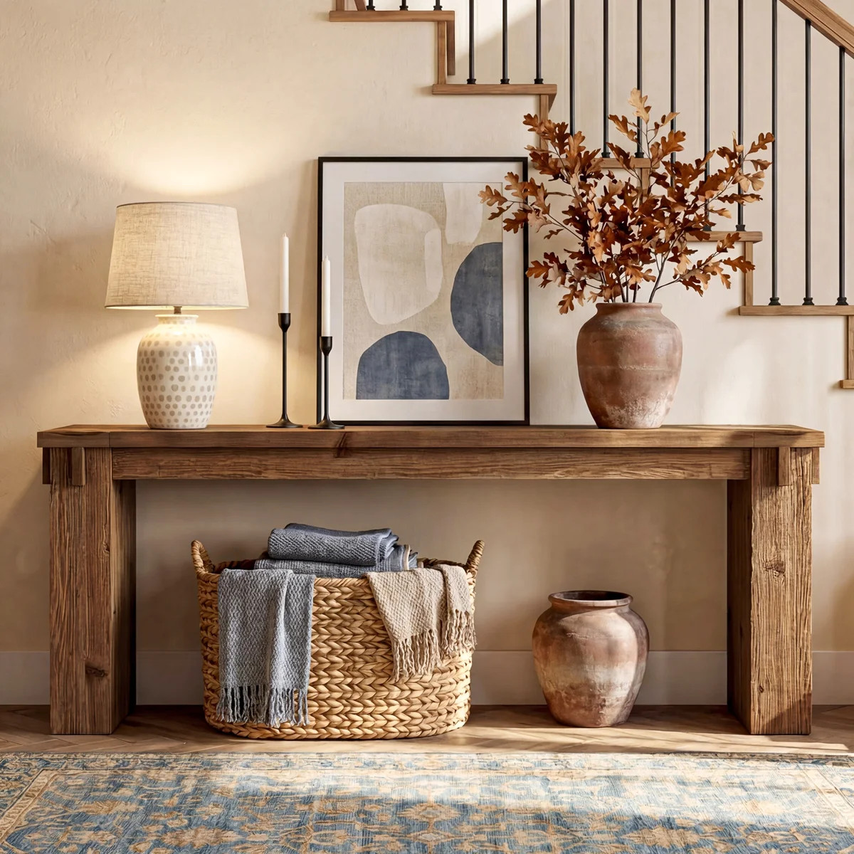 78.74" Extra Long Solid Wood Console Table, Live Edge Top | Wayfair North America