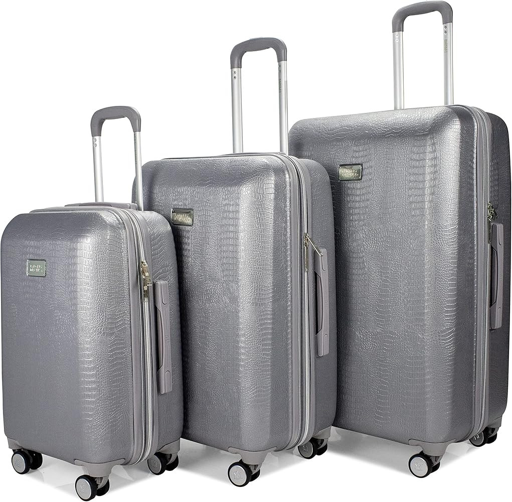 Badgley Mischka Snakeskin 3 Piece Expandable Luggage Set | Amazon (US)