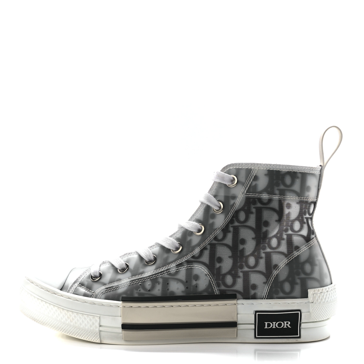 Canvas Oblique B23 High Top Sneakers 38 White Black | FASHIONPHILE (US)