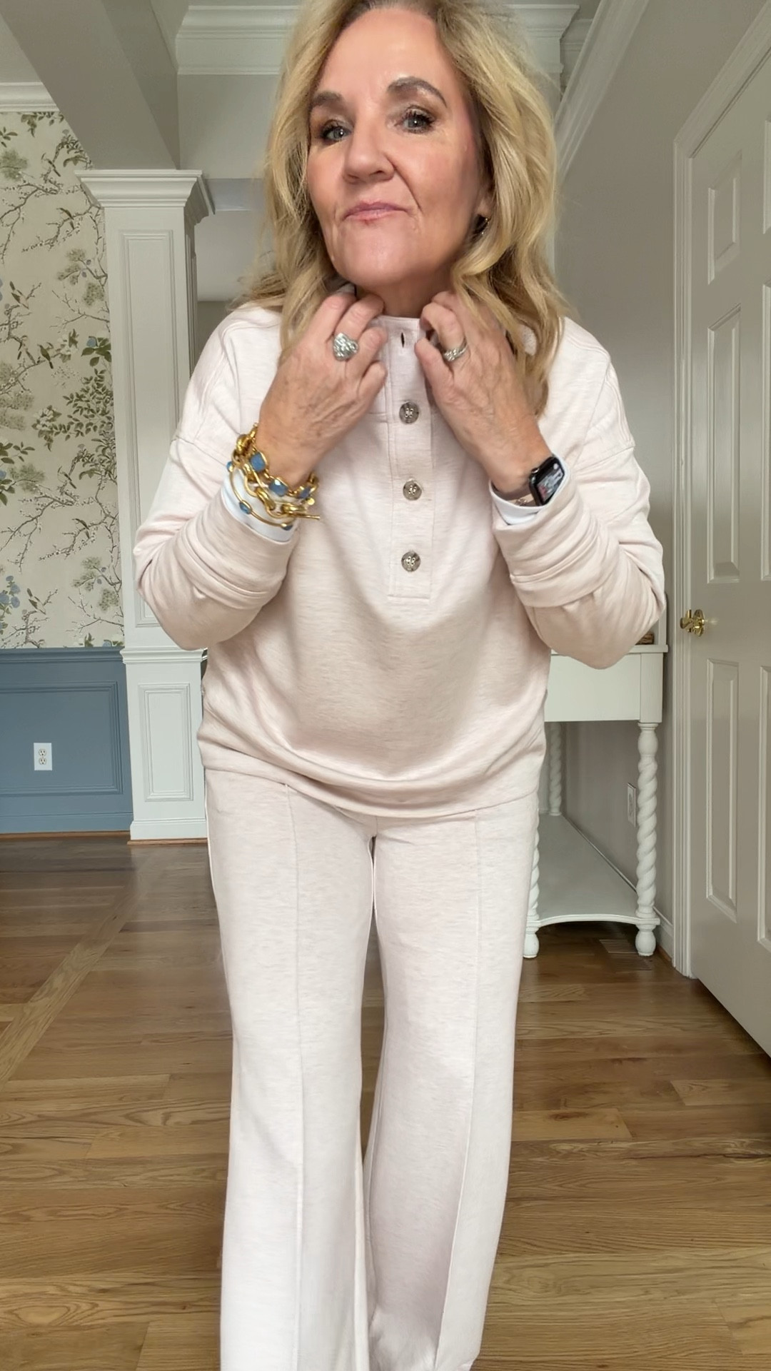 
LAthLeisure set I’m wearing a medium in the top and a medium petite in the bottom. If you’re getting the light color, I would size up in the bottom.
Denim shirt jacket is a heavier denim. It’s definitely not a shirt to be tucked in. It’s very structured and I love it as a jacket. I did size up to a large and I’m glad I did.

New arrivals spring styles, new denim, baby shower dress spring skirt, vacation outfit outfits

#LTKPetite #LTKOver40 #LTKSaleAlert