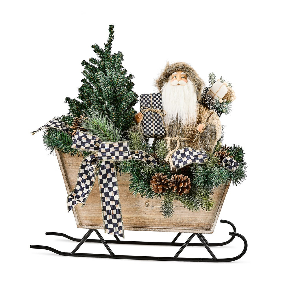 Farmhouse Illuminated Santa in Sleigh | MacKenzie-Childs