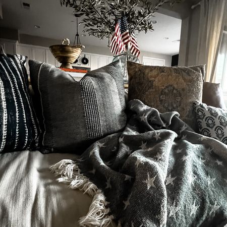 Stars and Stripes 🇺🇸 

Blanket. Star blanket. Flags. Couch.  Pillows.  Cream couch. Throw pillows. 

#LTKSeasonal #LTKunder100 #LTKhome