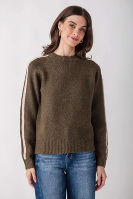Pinch Contrast Stripe Sleeve Sweater | Social Threads