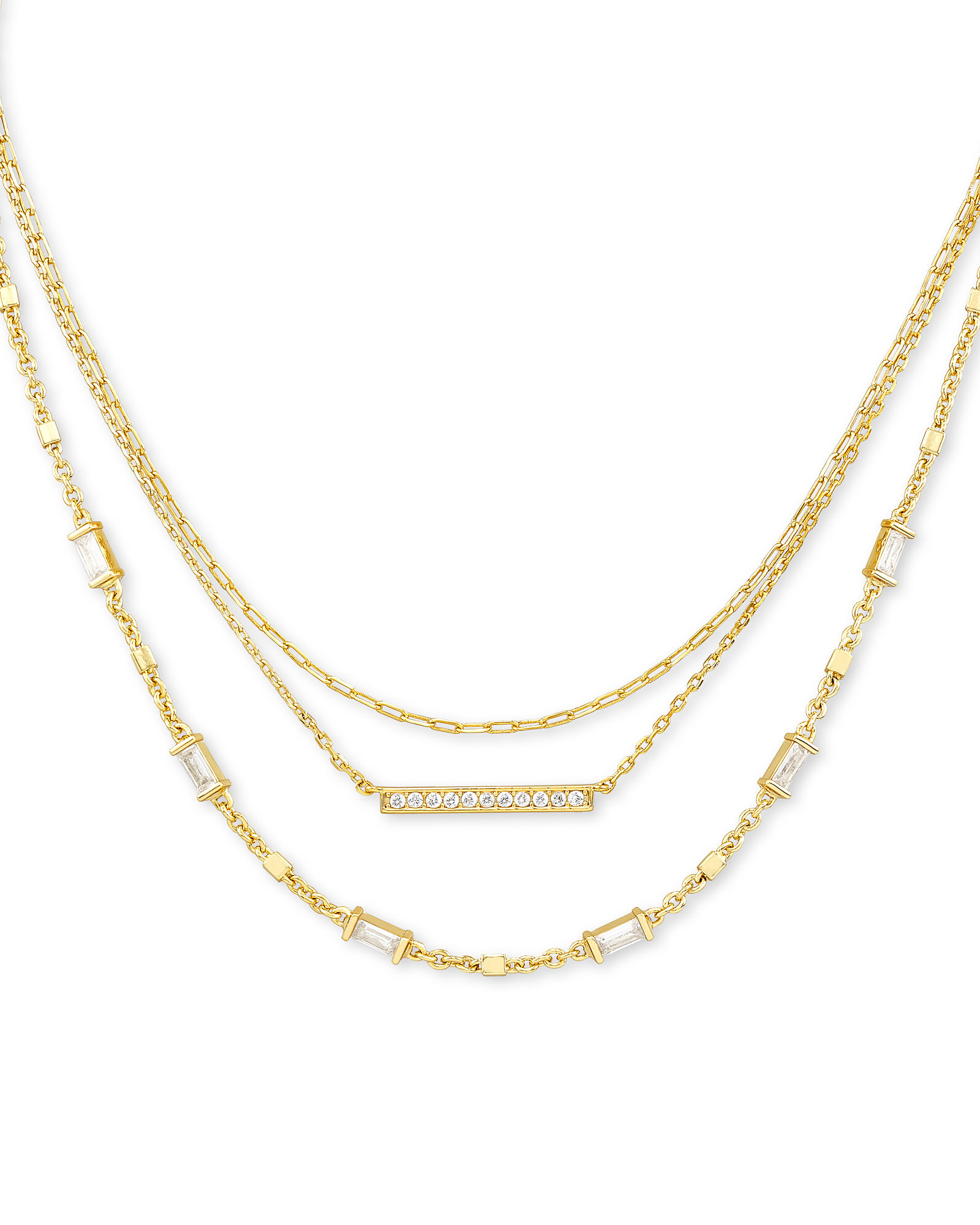 Addison Triple Strand Necklace in Gold | Kendra Scott