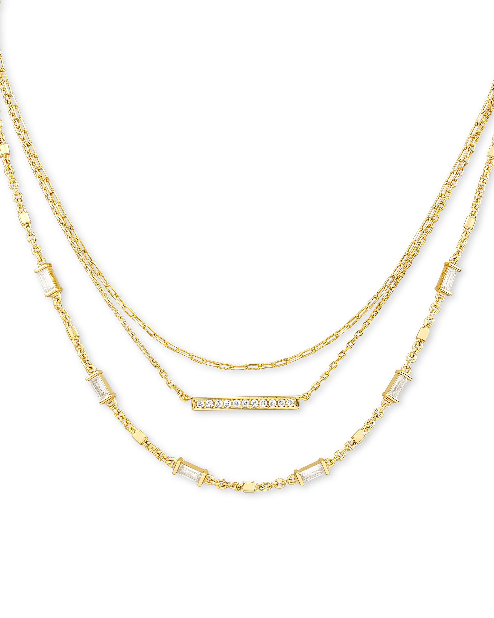 Addison Triple Strand Necklace in Gold | Kendra Scott