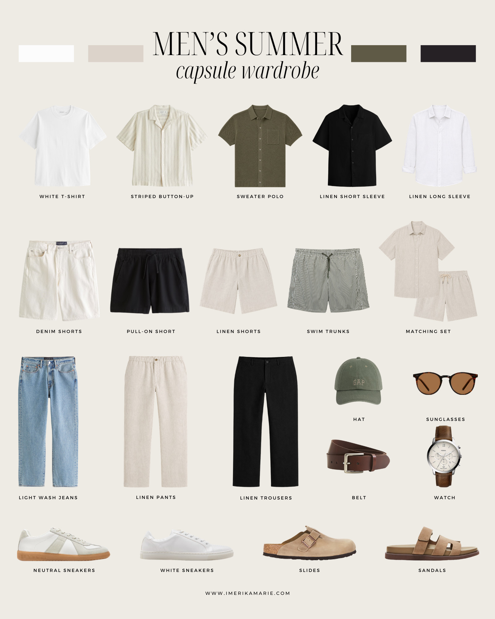 Men's Summer Capsule Wardrobe

men's summer capsule. men's summer capsule wardrobe. capsule wardrobe. men's summer travel capsule wardrobe. men's summer travel capsule.

#LTKootd #LTKSeasonal #LTKMens