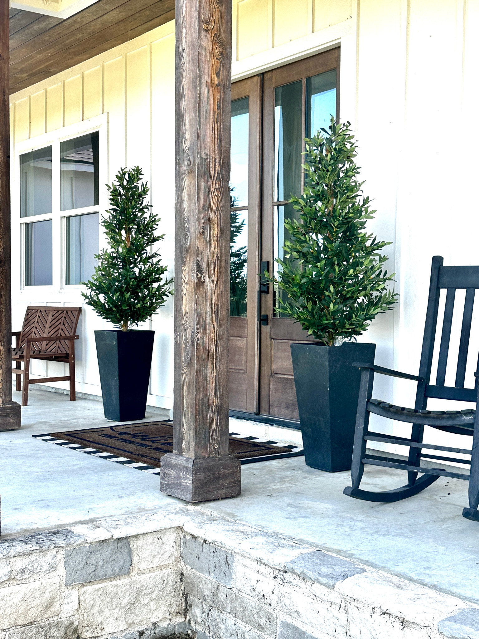 Staple items for my front porch are linked below!  2 favorites of mine is these custom doormats and faux olive trees: 

 These are my favorite custom doormats. They are the best quality and fade resistant. The current one I have was purchased when we moved into our new home (4yrs ago) and it still looks brand new! 

 These Faux Olive Trees are stunning! I love this natural simple look, and it is one less plant I have to worry about watering. A great front porch piece for any season! 

LTKAmazon | Faux Front Porch | Doormats| Front Porch Decor | Farmhouse Inspired Decor #LTKxWayfair 

#LTKHome #LTKSaleAlert