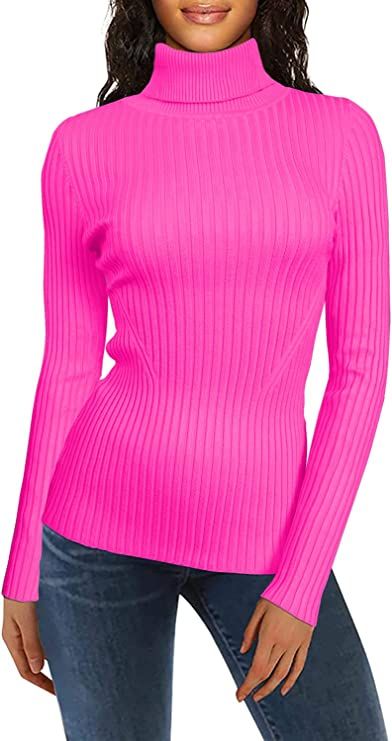 v28 Mock Neck Ribbed Sweaters for Women Cute Sexy Knitted Warm Fitted Fashion Pullover Sweater | Amazon (US)