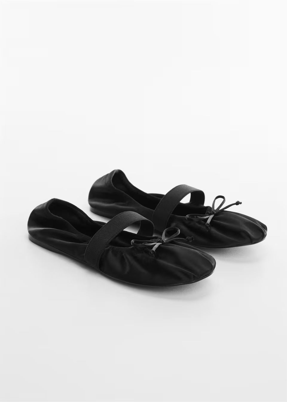 Elastic satin ballerinas | MANGO (US)