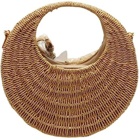 Kukuzhu Straw Tote Bag Summer Beach Bag for Women Handmade Round Straw Rattan Woven Handbag for Travel | Walmart (US)