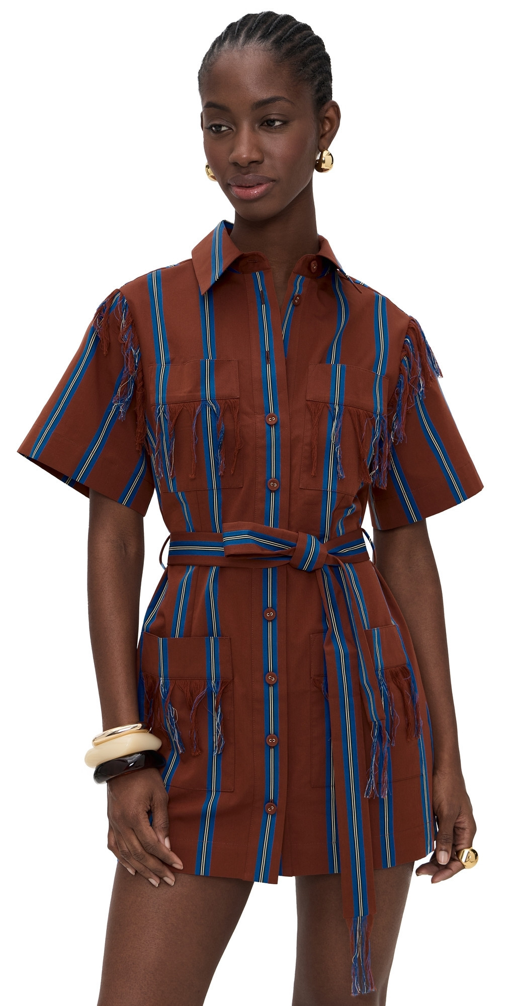 ALÉMAIS Noura Fringe Mini Dress Stripe 10 | Shopbop