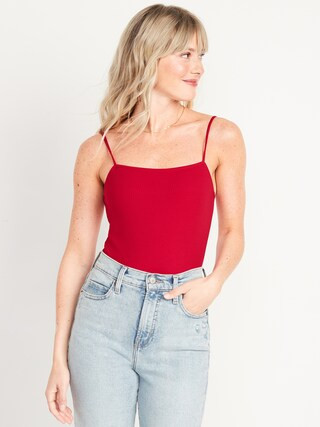 Fitted Cami Rib-Knit Bodysuit for Women | Old Navy (US)