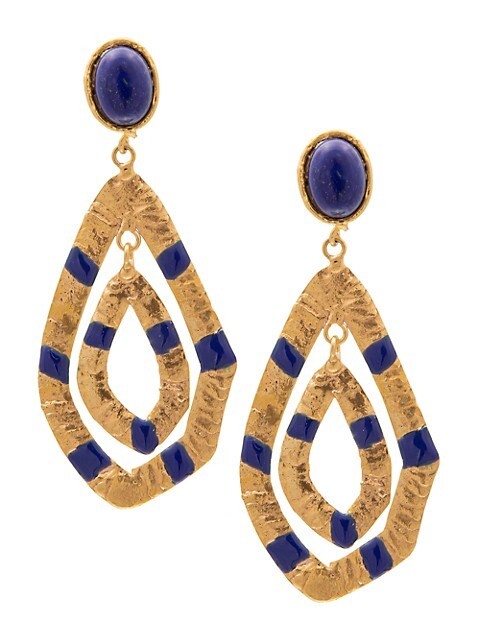 Gypset Bianca 22K Goldplated Lapis Drop Earrings | Saks Fifth Avenue