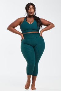 Croco Skin Cropped Leggings Emerald (WITH SEAM-FINAL SALE) | Booty by Brabants