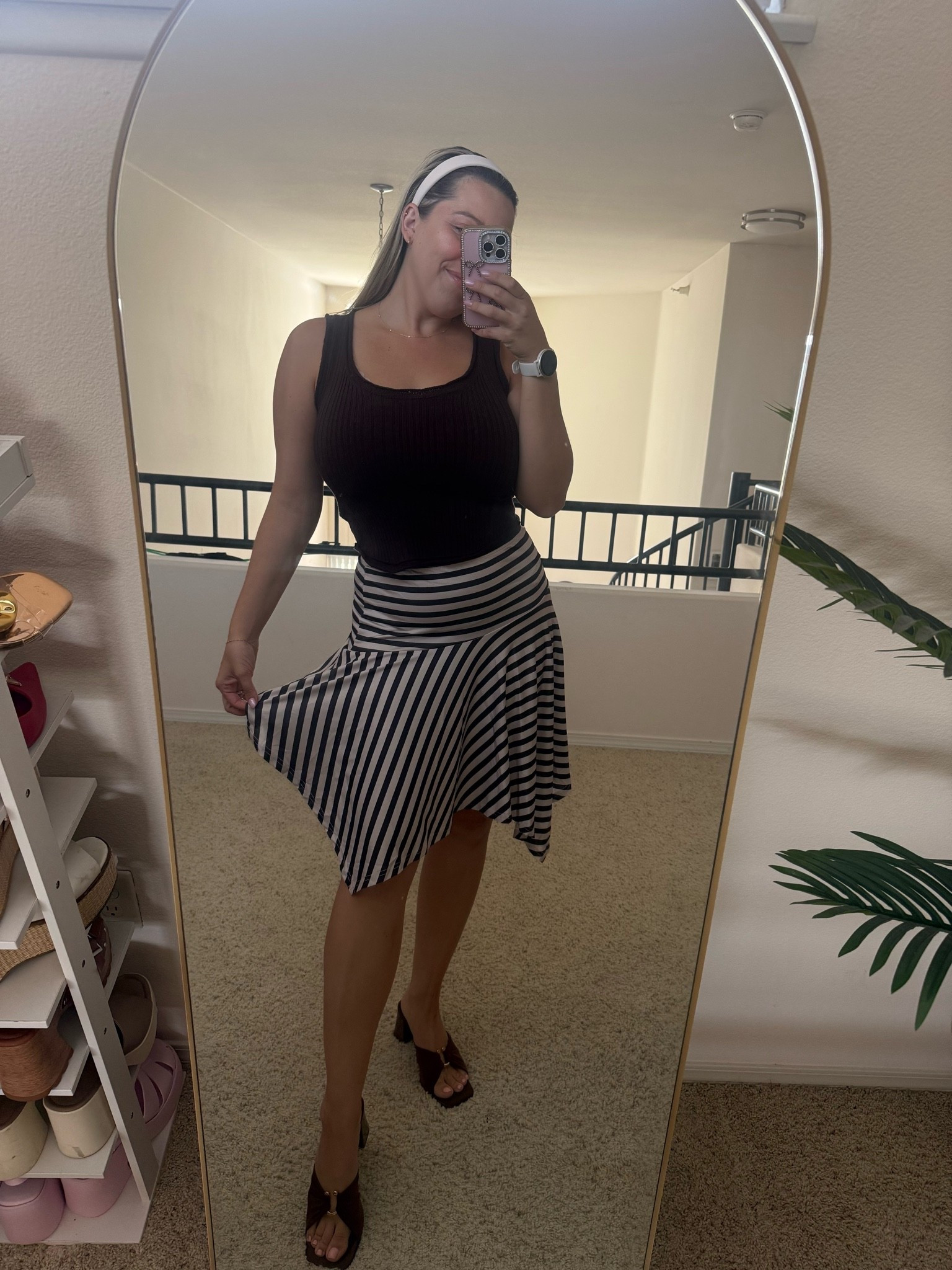 Striped midi skirt
Asymmetrical flowy skirt
Work outfit
Business casual
Summer fit
Casual skirt outfit
Brown aesthetic
Skirts to wear for work

#LTKdayinmylife #LTKootd #LTKSeasonal