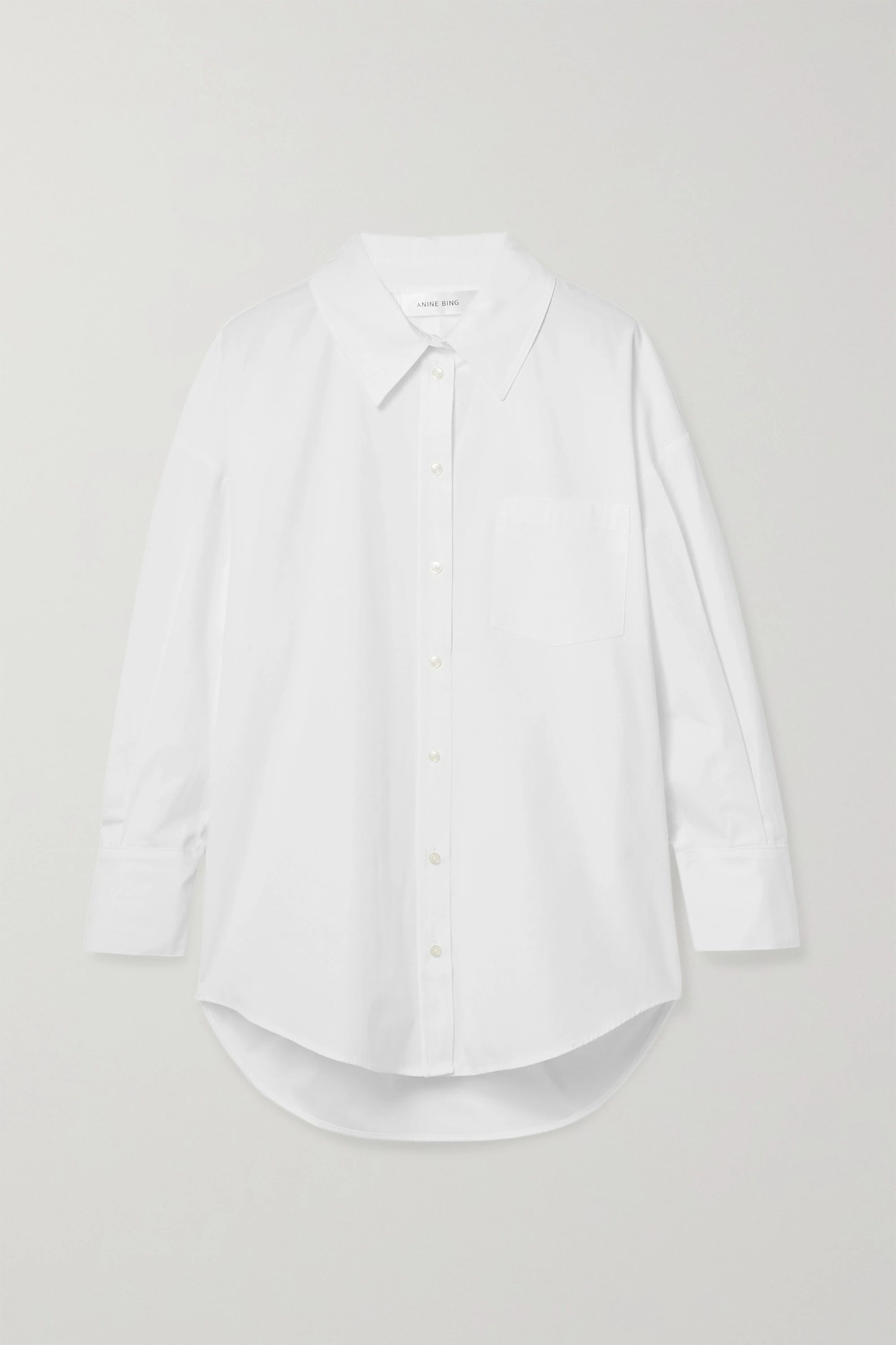 White Mika oversized cotton-poplin shirt | Anine Bing | NET-A-PORTER | NET-A-PORTER (UK & EU)