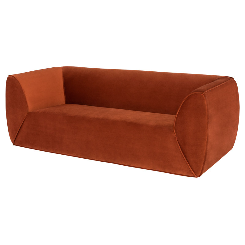 Greta Rust Fabric Triple Seat Sofa | 1stopbedrooms