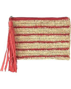 MAR Y SOL Emily Crochet Raffia Tassel Slim Clutch | Amazon (US)