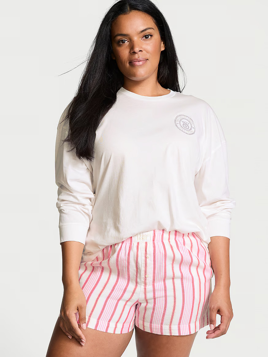 Flannel Long-Sleeve Short Tee-Jama Set | Victoria's Secret (US / CA )