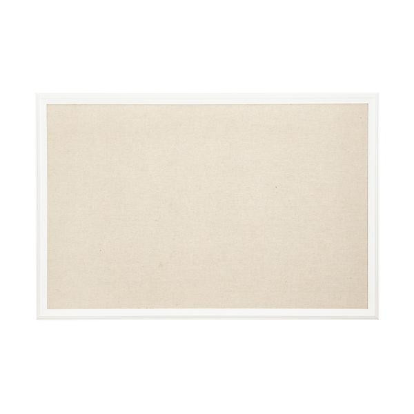 U-Brands White & Natural Large Farmhouse Linen Bulletin Board | The Container Store