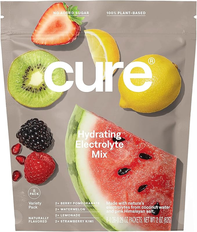 Cure Hydration | Plant-Based Electrolyte Drink Mix | No Added Sugar | Dehydration Relief Powder M... | Amazon (US)