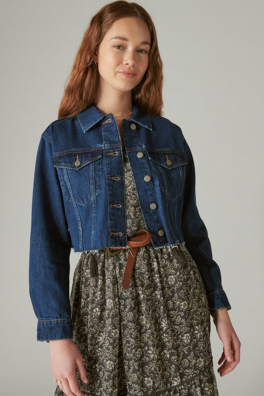 CROPPED DENIM TRUCKER JACKET | Lucky Brand