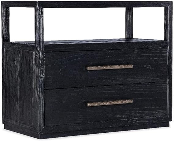 Linville Falls Shou Sugi Ban Two Drawer Wood Nightstand in Black by Hooker | Amazon (US)