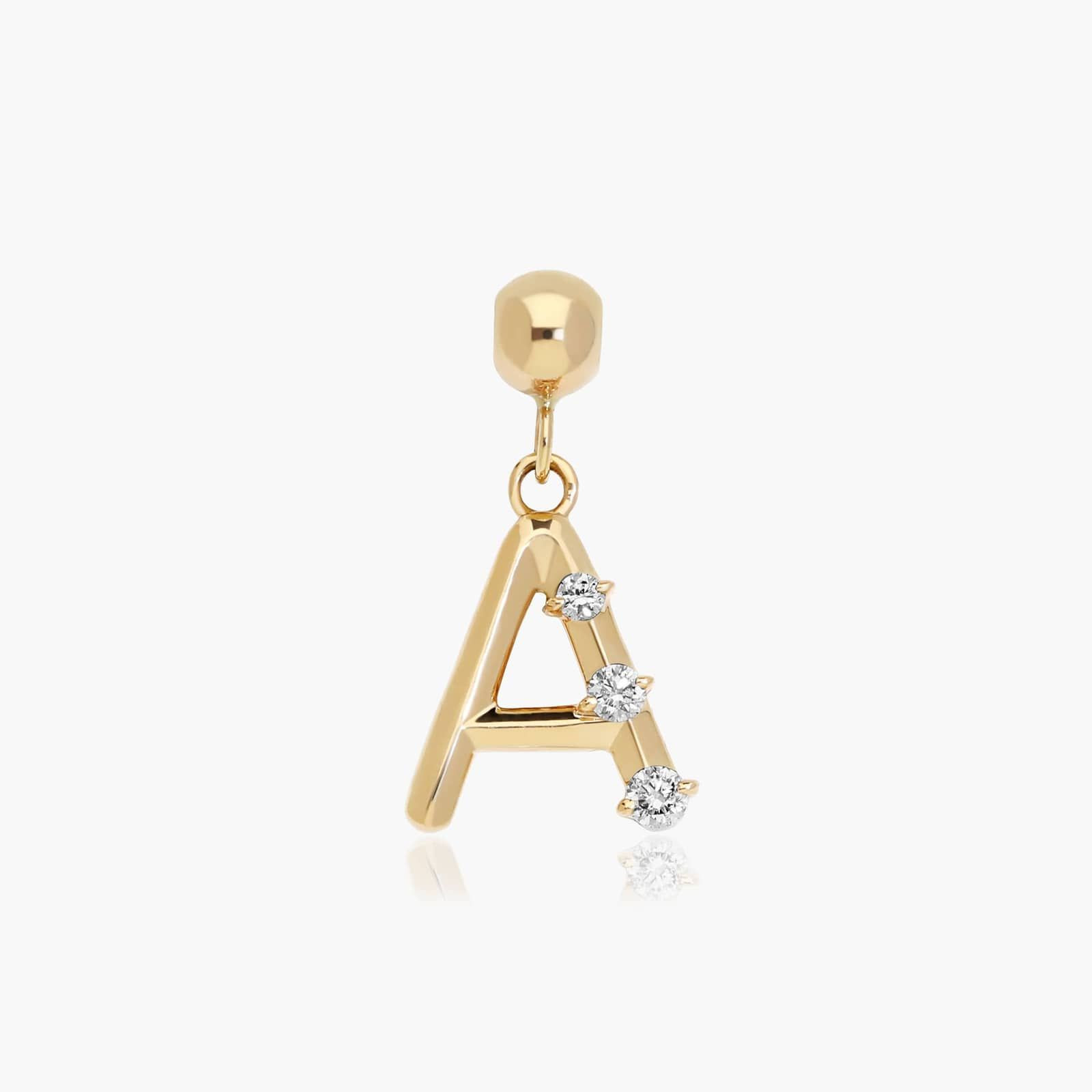 A Initial Lab-Grown Diamond Charm In 14K Yellow Gold By James Allen | Blue Nile