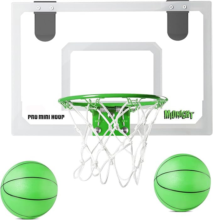 AOKESI Mini Portable Basketball Hoop Indoor Glow in The Dark, Over The Door Basketball Net Goal f... | Amazon (US)