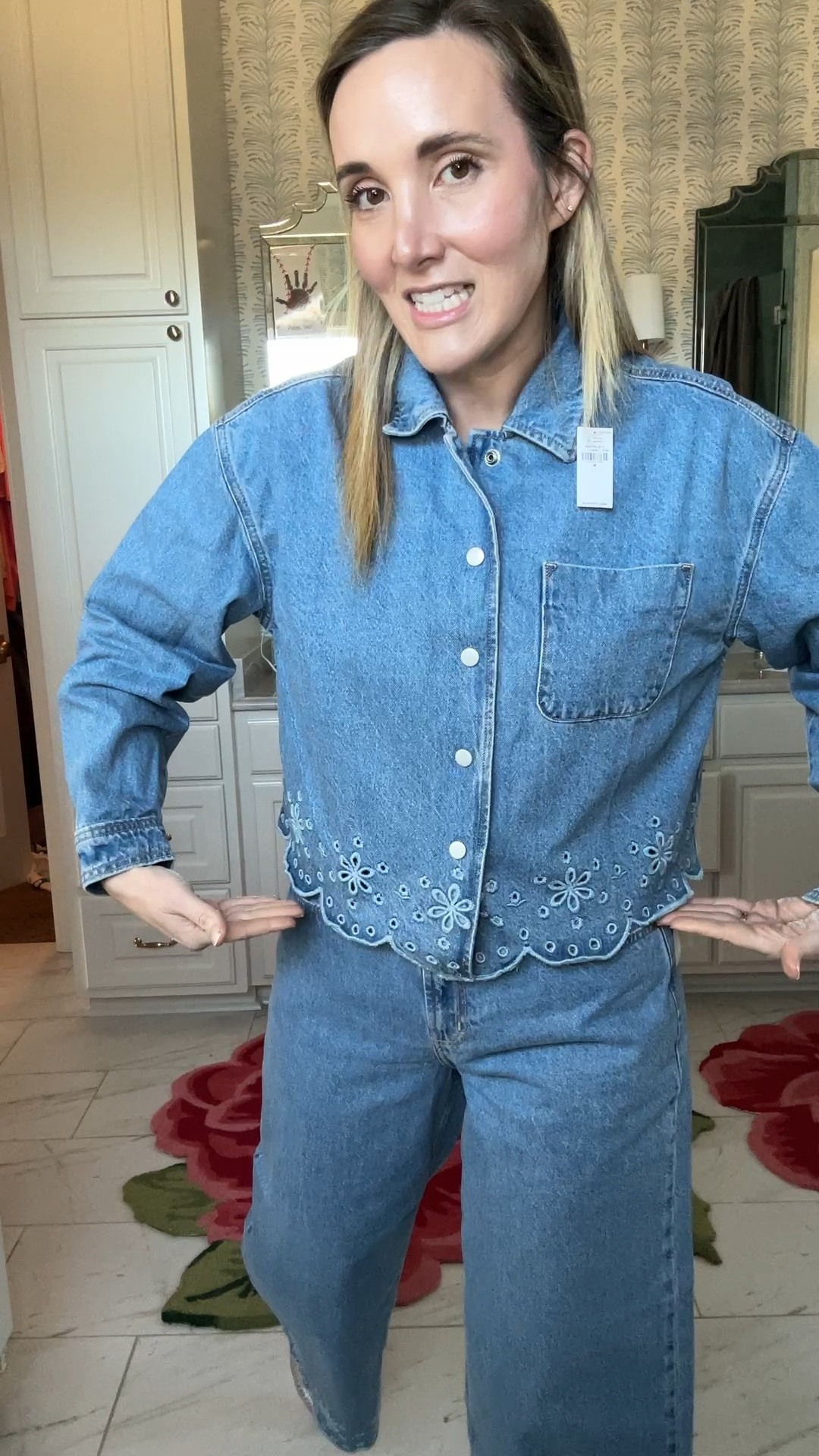 Eyelet, scalloped denim?! Say no more! I’m sold on this Canadian tuxedo look! 

#LTKFindsUnder100 #LTKStyleTip #LTKMidsize