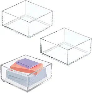 mDesign Plastic Square Desk Organizer - Create Section for Home Office Drawers, Desktop - Holds P... | Amazon (US)