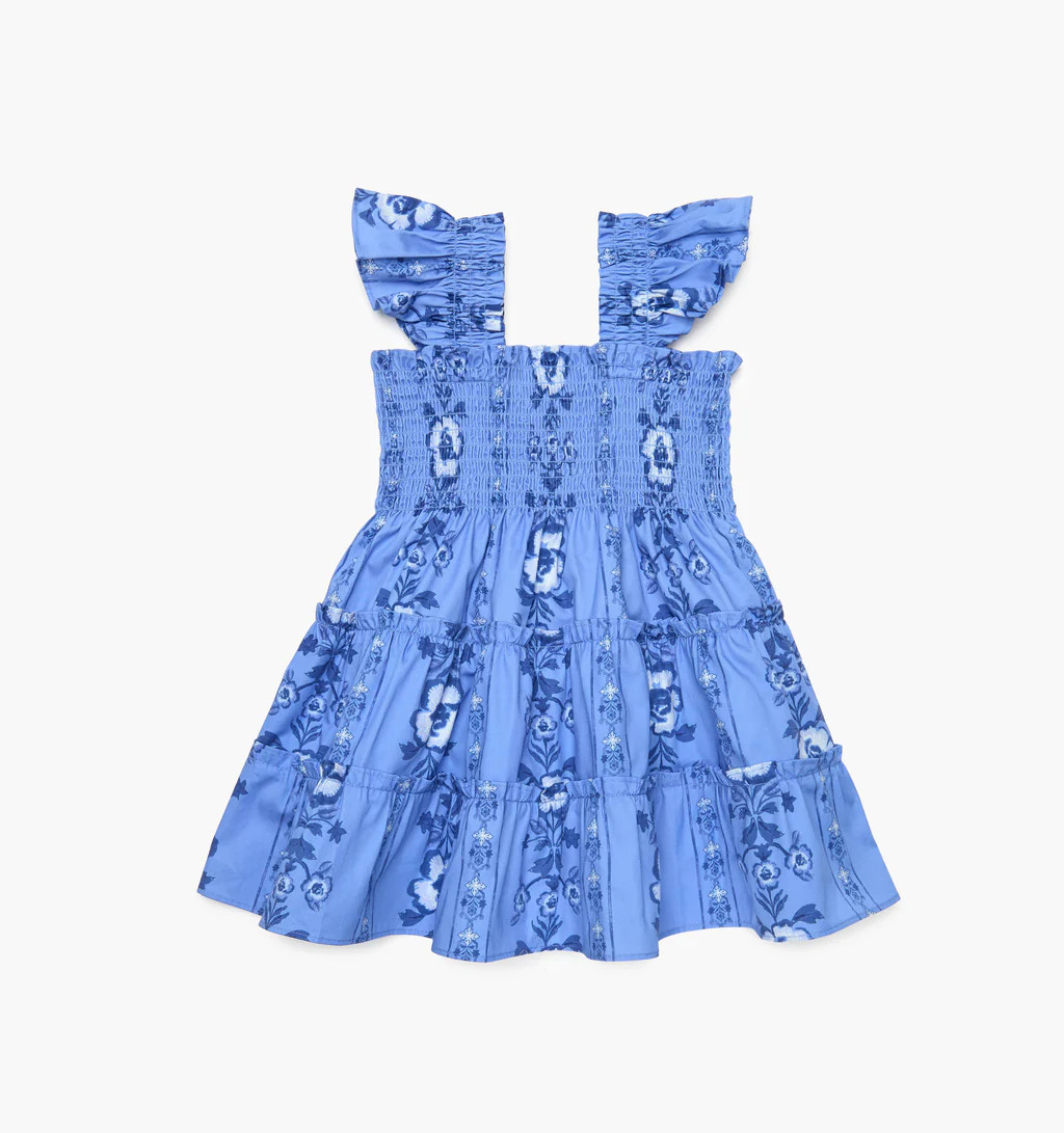 The Tiny Ellie Nap Dress - Blue Arcadia Border | Hill House Home US