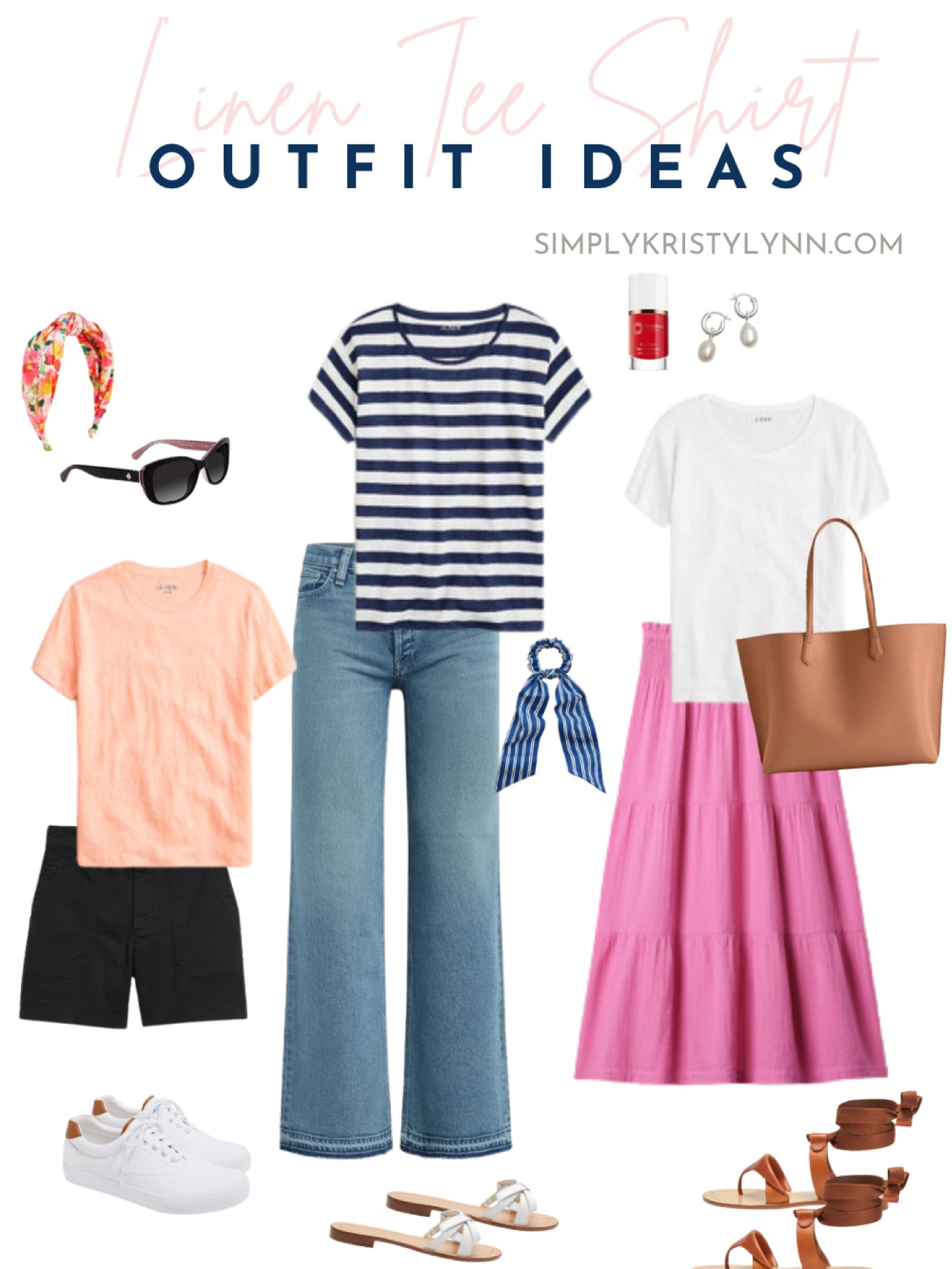 You can style these gorgeous linen tees from JCrew so many ways! With everyday shorts or comfy linen shorts; wide leg jeans; a pretty maxi skirt; leather sandals or white sneakers. The options are endless! 🩷

Preppy style
Feminine style 
Linen outfits 
Travel outfits 

#LTKStyleTip #LTKOver40 #LTKSummerSales