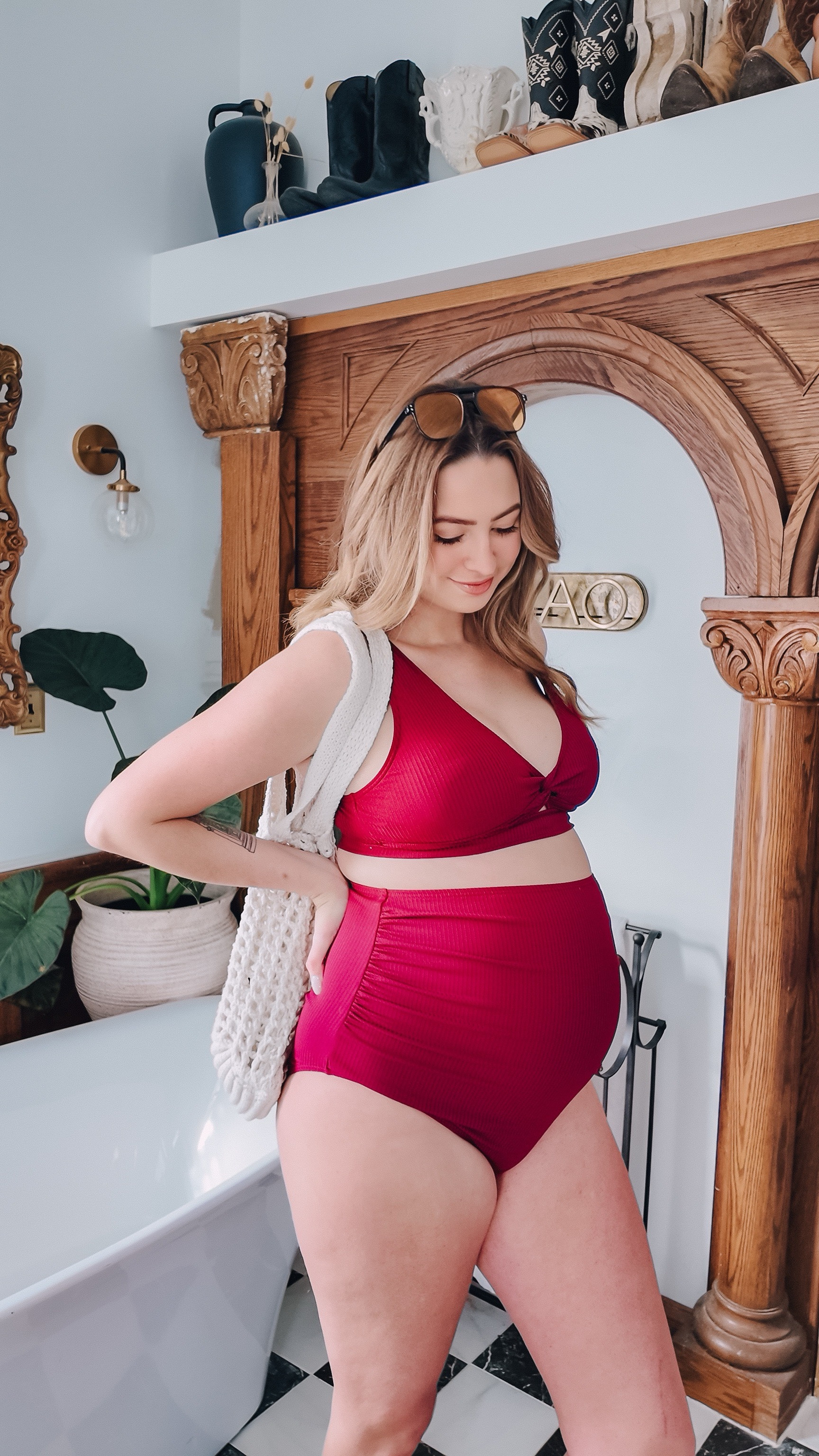 Maternity Swim | Wearing size M at 28 weeks! Stretchy, comfortable & flattering!

#LTKSwim #LTKBump #LTKTravel