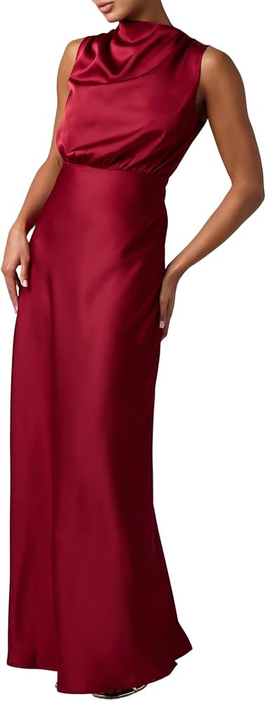 Lulus Womens Ada Satin Maxi Dress | Amazon (US)