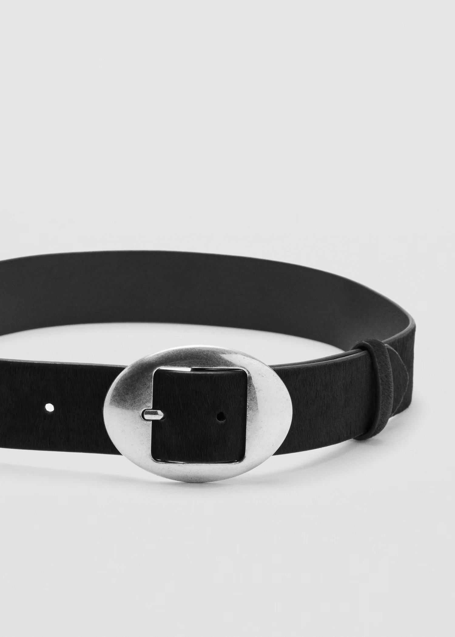 Leather fur belt | MANGO (UK)