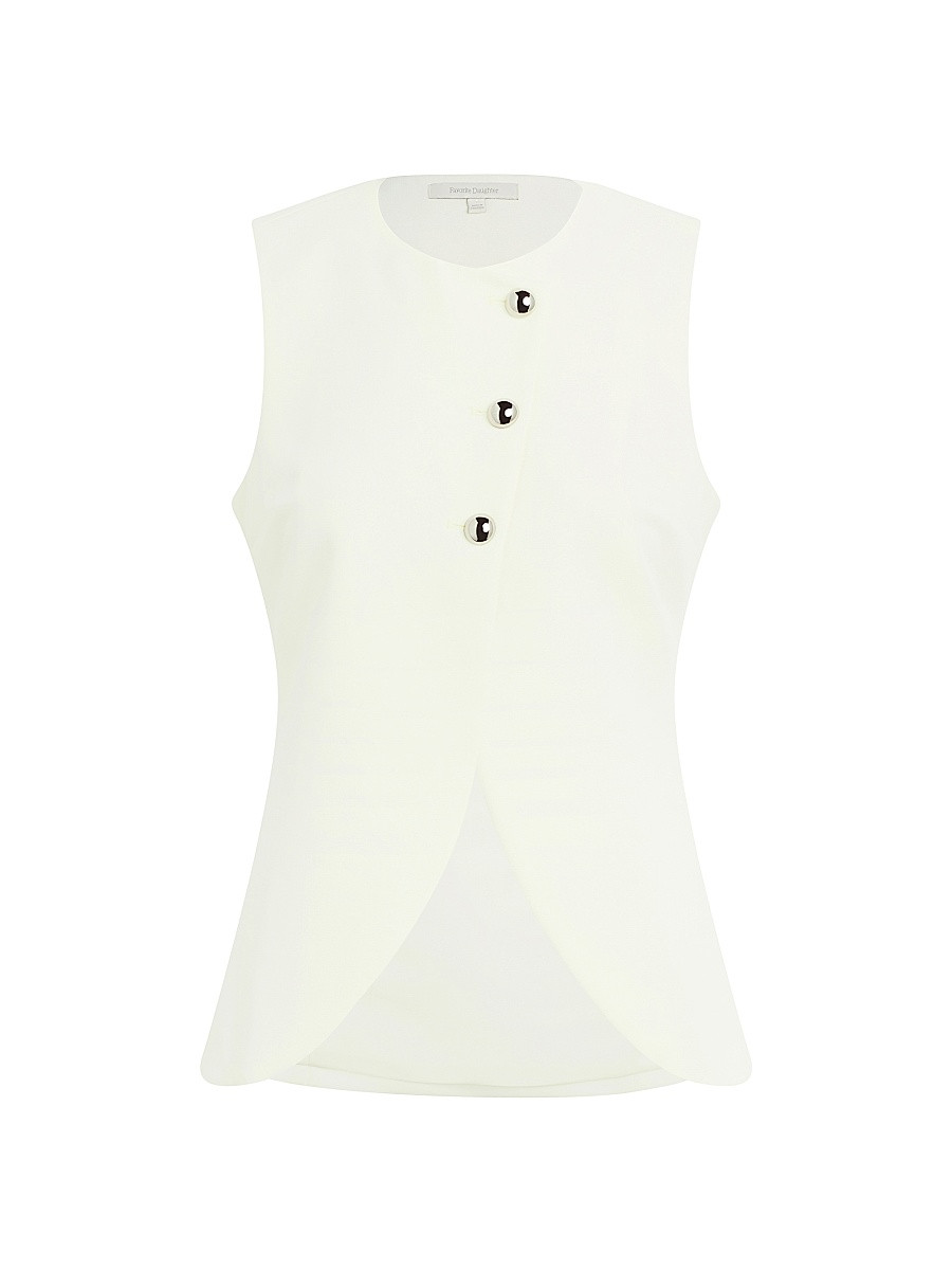 Women's The Rachel Asymmetric Vest - Pearl - Size Small | Saks Fifth Avenue