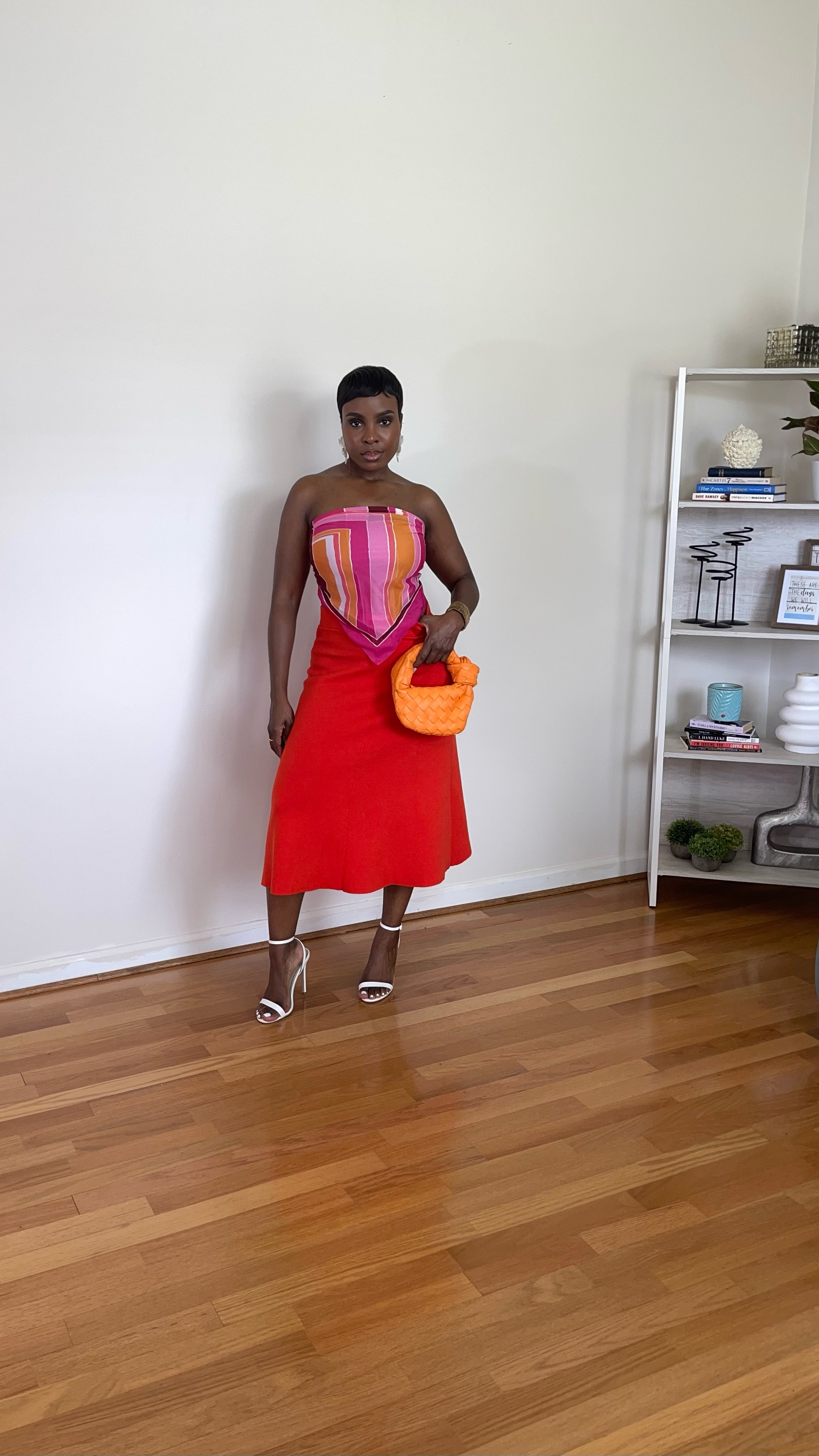 Orange outfit idea, orange midi maxi skirt, pink and orange summer fashion, pucci inspired scarf, Trina Turk, orange purse

#LTKSeasonal #LTKStyleTip #LTKSummerEdit