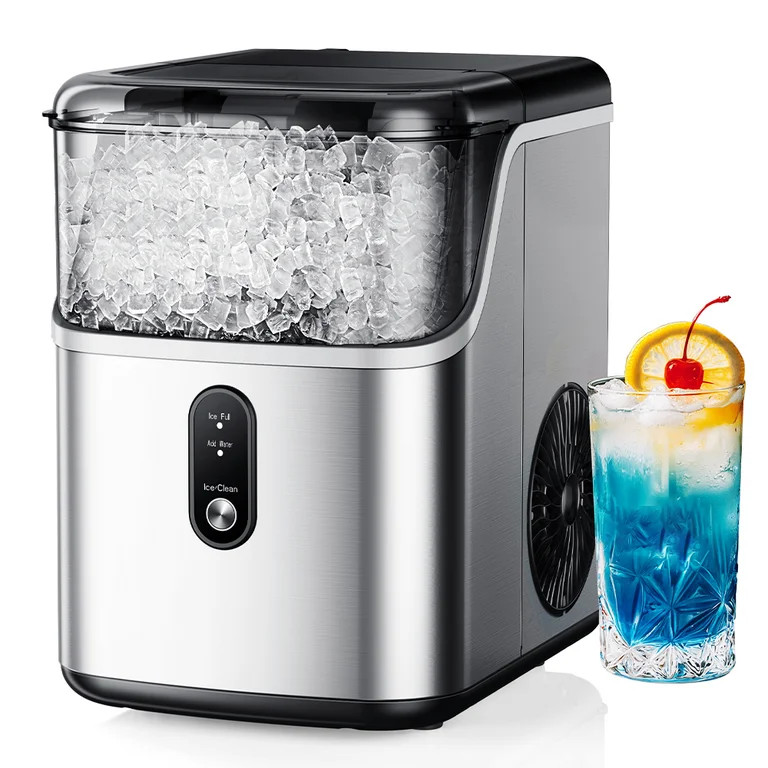 Simzlife Nugget Ice Maker Countertop, Portable Ice Maker Machine with Self-Cleaning Function, 35l... | Walmart (US)