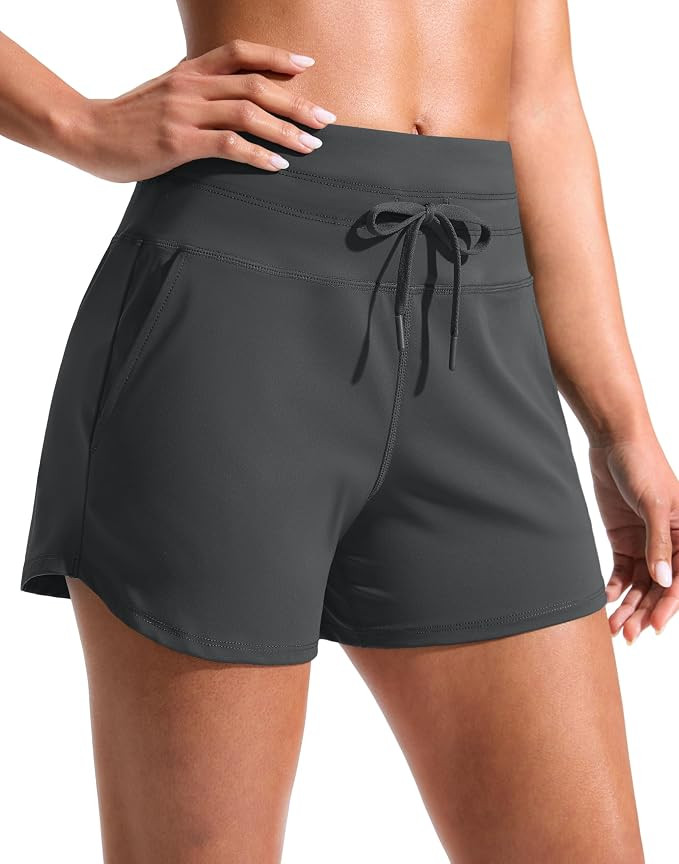 Soothfeel Women's Athletic Running Shorts with Pockets 3.5"/ 5" Quick Dry High Waisted Workout Ac... | Amazon (US)