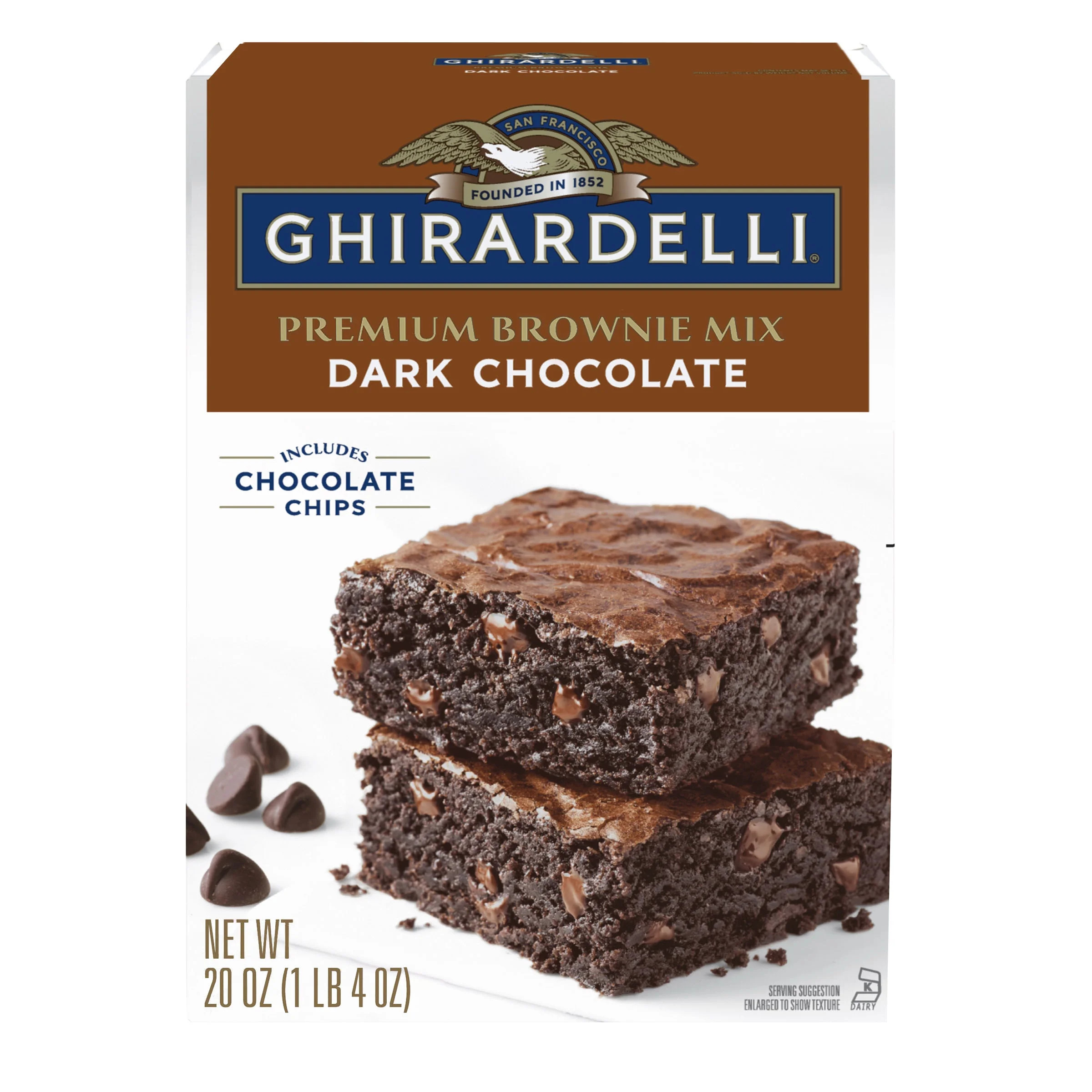 GHIRARDELLI Dark Chocolate Premium Brownie Mix, Includes Chocolate Chips, 20 oz Box | Walmart (US)