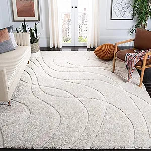 SAFAVIEH Florida Shag Collection Area Rug - 8' x 10', Creme & Creme, Non-Shedding & Easy Care, 1.... | Amazon (US)