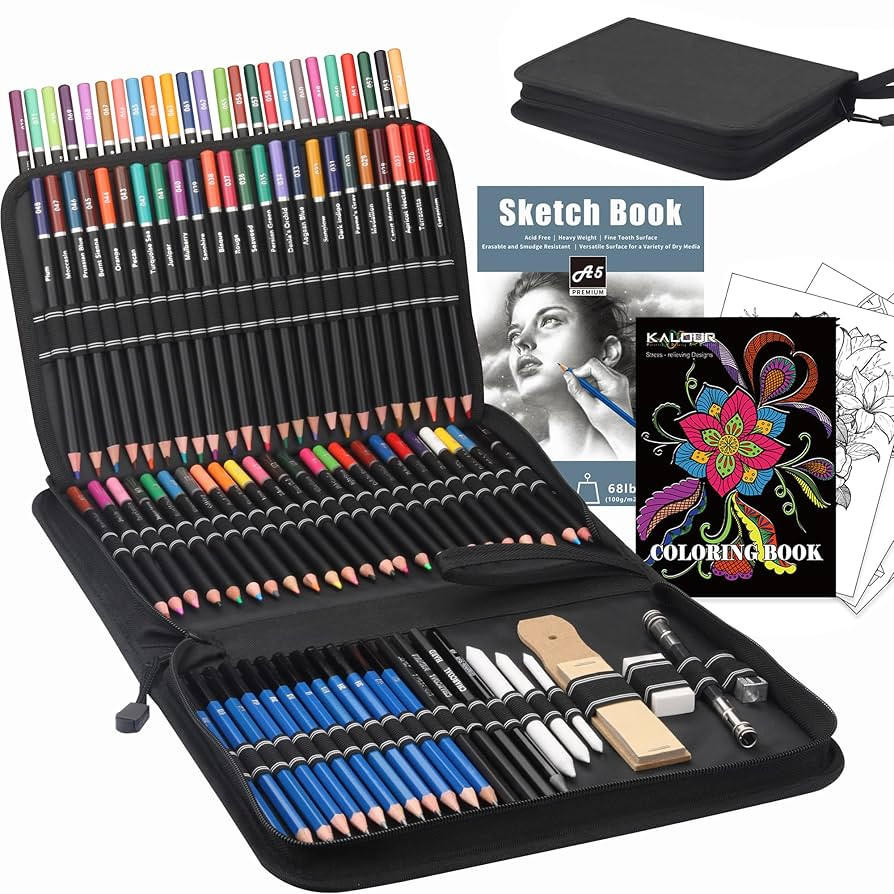 KALOUR 96 Premium Drawing Pencil Set,including 72 Colored pencil and 24 sketch kit, for Drawing,s... | Amazon (US)
