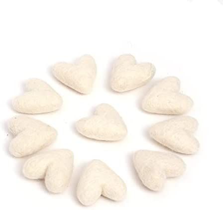 Glaciart One White Felted Hearts - Needle Felting & Essential Oils Ready - Handmade in Nepal Usin... | Amazon (US)