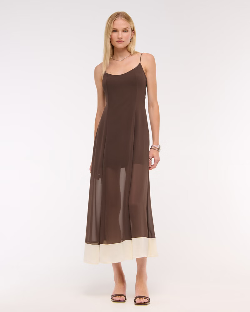 Women's Sheer Flowy Maxi Dress | Women's Dresses & Jumpsuits | Abercrombie.com | Abercrombie & Fitch (US)