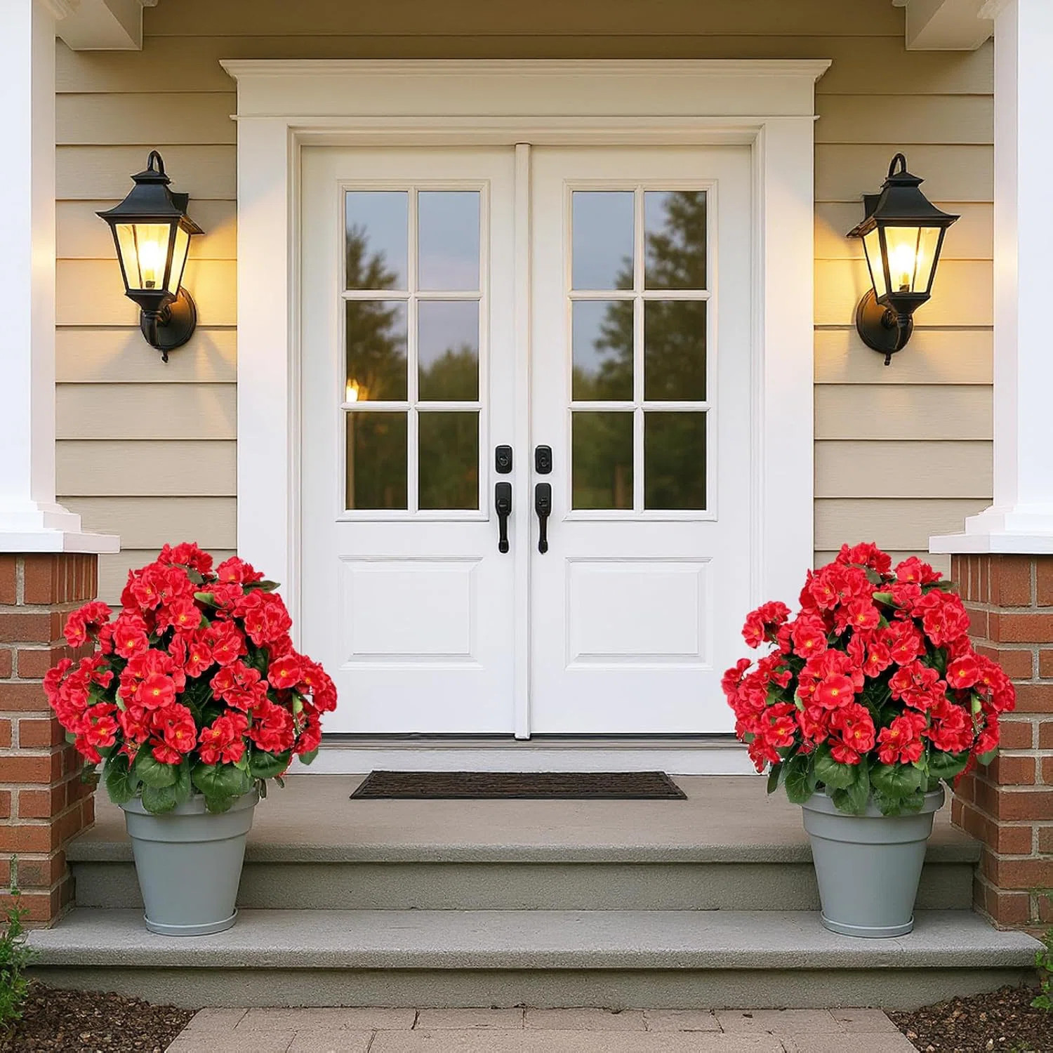 Set of 2 Artificial Silk Fowers with Garden Picket, Artificial Flowers with Ground Picket, Balcon... | Wayfair North America