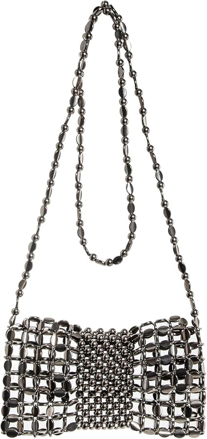 Metallic Beaded Sequin Crossbody Bag with Lining | Acrylic Bead WOC | Elegant Wallet on Chain for... | Amazon (US)