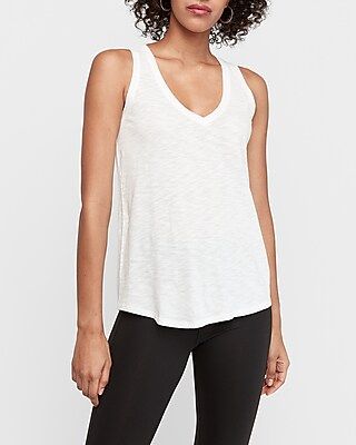 express one eleven slub v-neck easy tank | Express