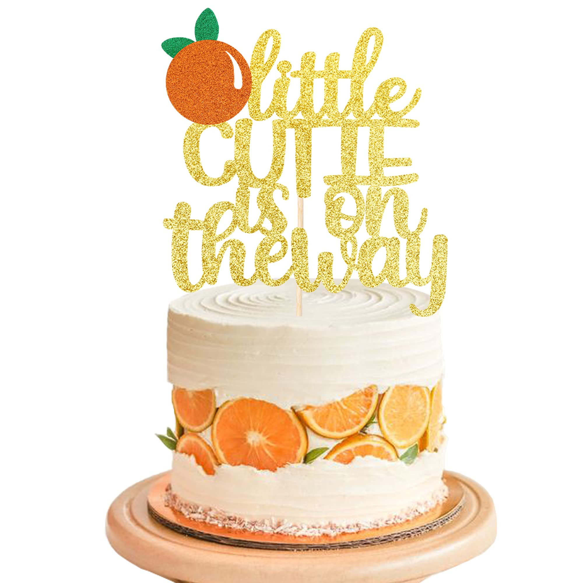 1 PCS Assembled Little Cutie is on the Way Cake Topper with Glitter Orange Cake Pick Decorations ... | Amazon (US)