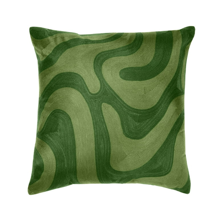 Temi Coker for Walmart Embroidered Decorative Pillow, 20" x 20", Green | Walmart (US)